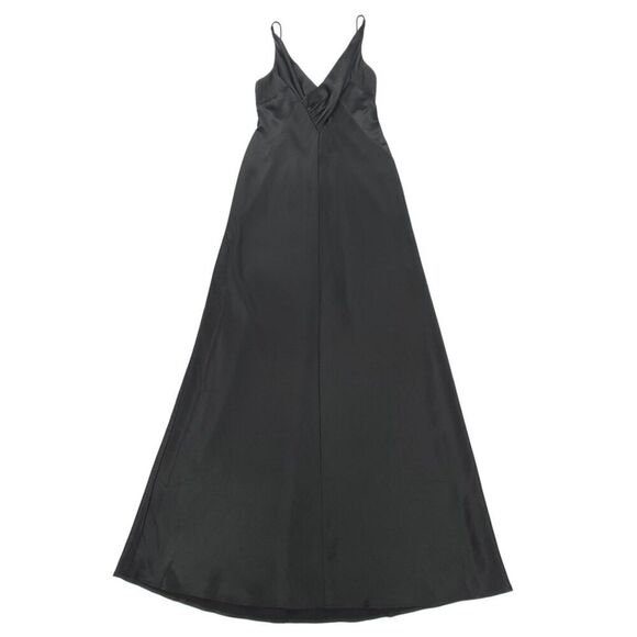 NWT Zara Crossover Slip Dress Minimal Maxi Gown 90s Old Money Formal Black Satin